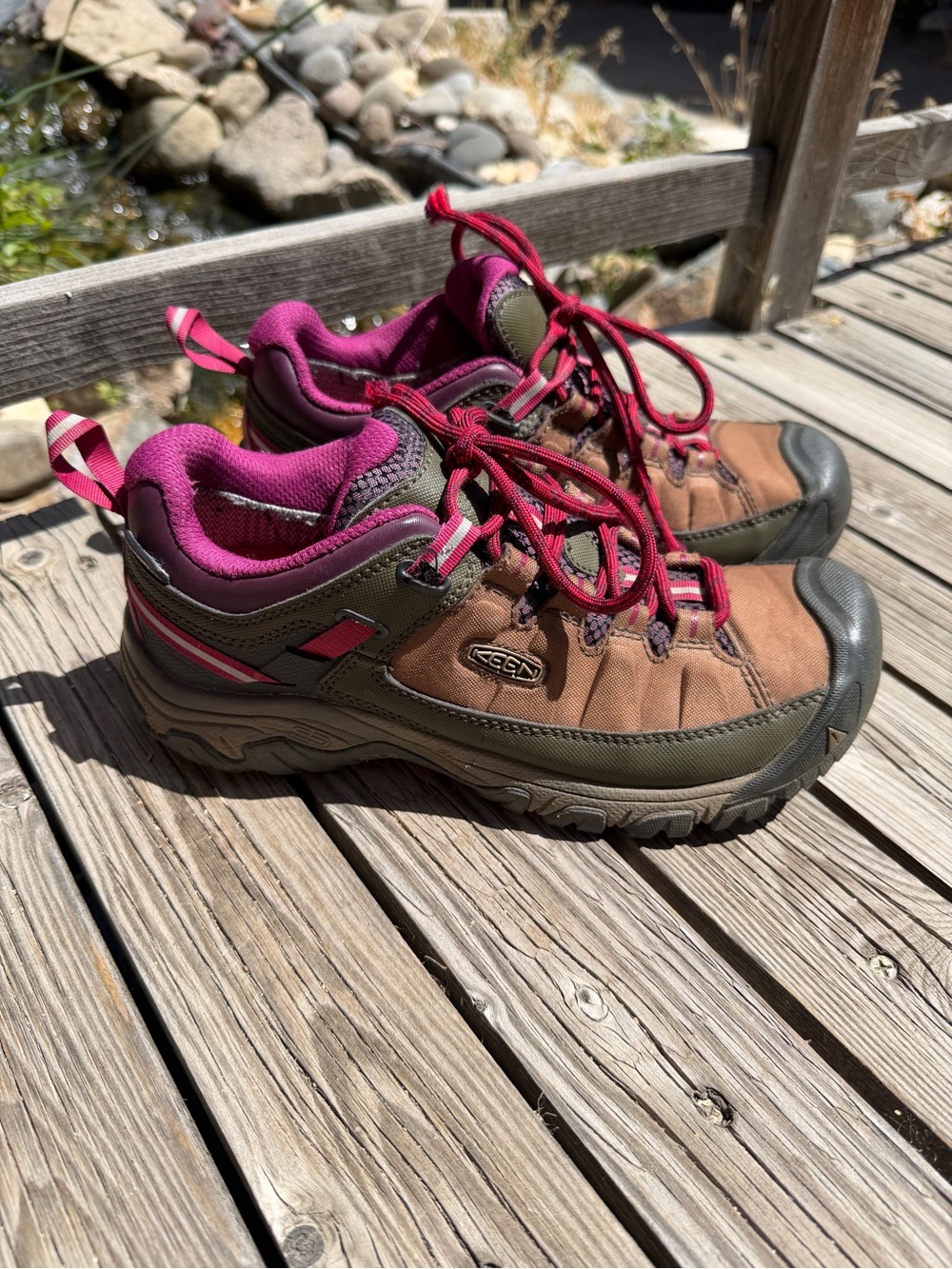 KEEN Brown and Pink Women's Trail Sneakers